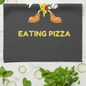 Hör nie auf, Pizza zu essen Geschirrtuch (Gefaltet)