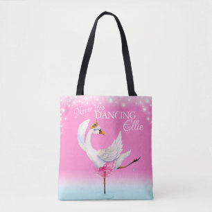 Hör niemals auf, Ballett-Schwänze mit rosa Kunstta Tasche