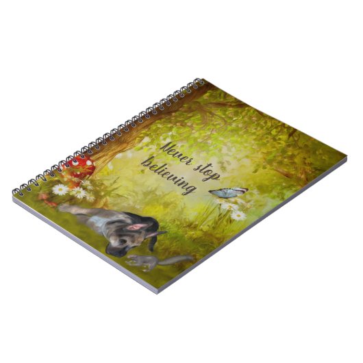 Hör niemals auf, dem deutschen Schäferpuppy zu gla Notizblock (Linke Seite)