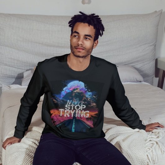 Hör niemals auf, den modernen schwarzen T - Shirt