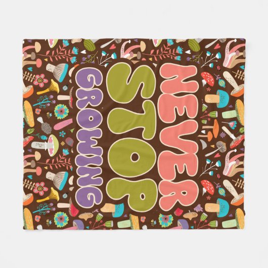 Hör niemals auf, Mushroom zu wachsen Fleecedecke (Vorderseite (Horizontal))