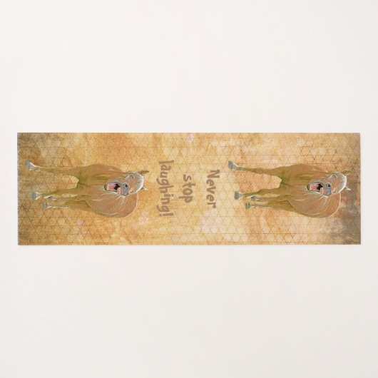 Hör niemals auf zu lachen! Sonnenpferd Yogamatte (Rückseite (Horizontal))