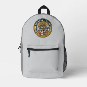 Hör niemals auf zu lernen Gehirn Baum Schädel-Tasc Bedruckter Rucksack