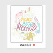 Hör niemals auf zu träumen aufkleber (Blatt)