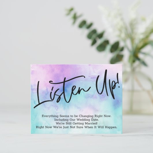 Hör zu! Wasserfarbe Postkarte (Stehend Vorderseite)