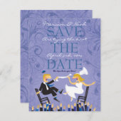 Hora Chair Tanz Jüdische Hochzeit Sichern Sie das Save The Date (Vorne/Hinten)