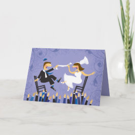 Hora Fleisch Dance Jewish Wedding Thank You Card Dankeskarte