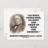 Horace Greeley Go West Young Man Go West Postkarte (Vorne/Hinten)