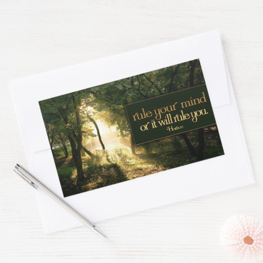 Horace Inspiration Zitat "Regieren Sie Ihren Geist Rechteckiger Aufkleber (Umschlag)