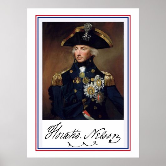 Horation Nelson Malerei und Autogramm Poster (Vorne)