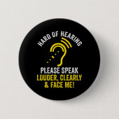 Hörbehinderung ASL Hörbehinderte Todeskriege Button (Vorderseite)