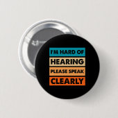 Hörbehinderung ASL Vintages Hörvermögen Button (Vorne & Hinten)