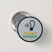 Hörbehinderungssymbol Button (Vorne & Hinten)