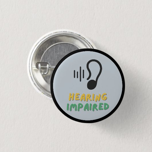 Hörbehinderungssymbol Button (Vorne & Hinten)