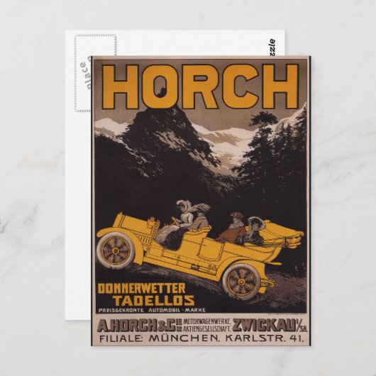 HORCH Automobil Postkarte (Vorne/Hinten)