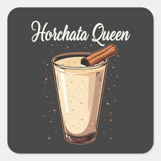 Horchata Queen Mexican Spanish Drink Quadratischer Aufkleber (Vorderseite)