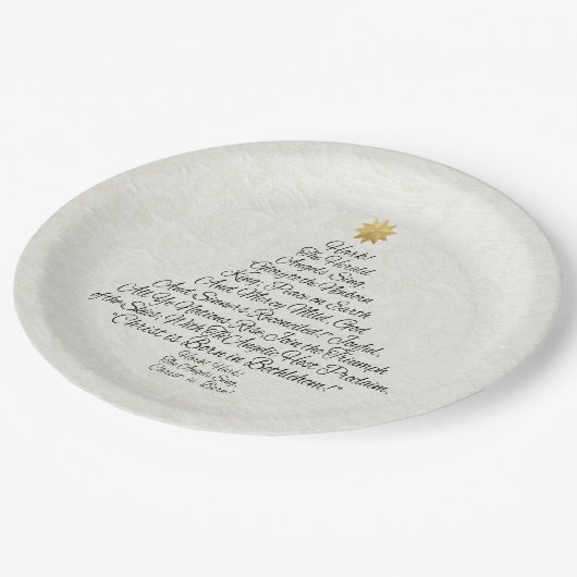 Horchen Sie den Verkünder, den Engel Pappteller (Schrägansicht)