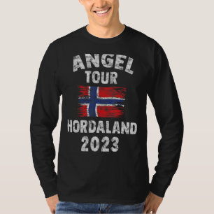Hordaland 2023 Angel Tour nach Norwegen mit Flagge T-Shirt