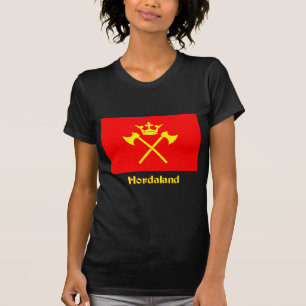 Hordaland Flagge mit Namen T-Shirt