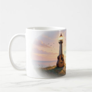 Höre das Meer Küsten-Gitarren-Tasse Kaffeetasse