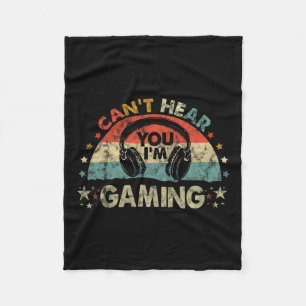 Höre dir zu, ich bin beim Gamen, lustiges Vintage- Fleecedecke