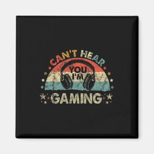 Höre dir zu, ich bin beim Gamen, lustiges Vintage- Magnet