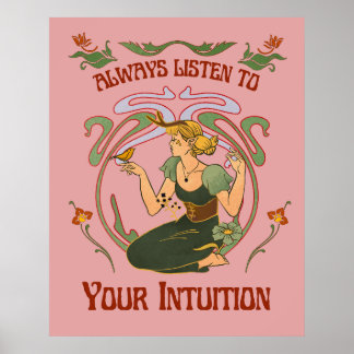 Höre immer auf deine Intuition Whimsical Poster