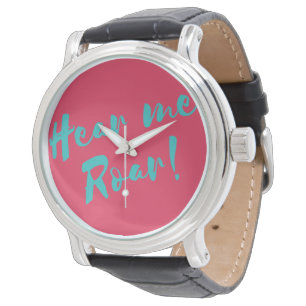 Höre mir rauen Text. Armbanduhr