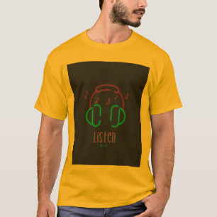 Höre Musik Neon Kopfhörer T-Shirt