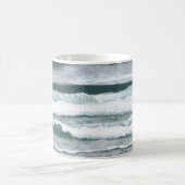 Hören der Wellen-Abbruchs-Ozean-Seekunst-Geschenke Kaffeetasse (Mittel)