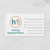 Hören - gehinderte Identifikations-Karten für Visitenkarte (Rückseite)