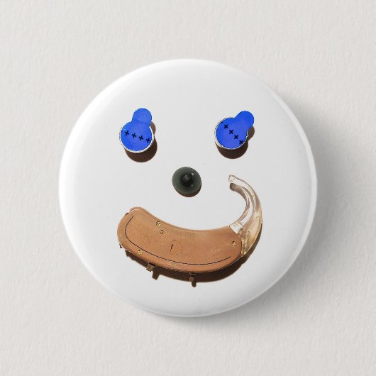 Hören = glücklicher + Gesünder Button (Vorderseite)