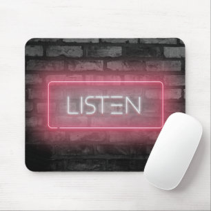 HÖREN Pink Neon Schild Mauspad