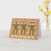 Hören, sehen Sie, sprechen Sie keine bösen Socken- Karte (Gelbe Blume)