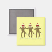 Hören, sehen Sie, sprechen Sie keine bösen Socken- Magnet (Vorderseite/Rückseite)