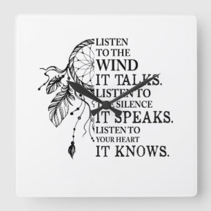 Hören Sie auf Ihr Herz, es kennt die amerikanisch Quadratische Wanduhr