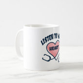 Hören Sie auf Ihr Herz-Stethoscope Kaffeetasse (Vorderseite Links)