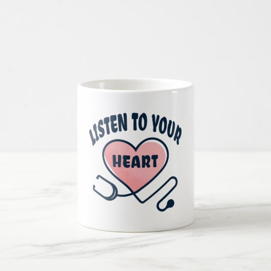 Hören Sie auf Ihr Herz-Stethoscope Kaffeetasse (Mittel)