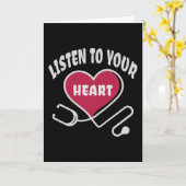 Hören Sie auf Ihr Herz-Stethoscope Karte (Gelbe Blume)