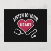Hören Sie auf Ihr Herz-Stethoscope Postkarte (Vorderseite)