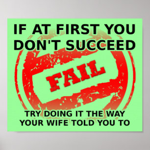 Hören Sie auf Ihre Ehefrau Witziges Plakatzeichen Poster