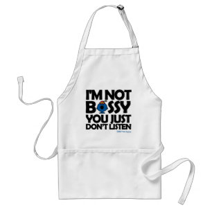 Hören Sie auf Little Miss Bossy Schürze