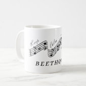 Hören Sie Beethoven Best Classic Music Composer Kaffeetasse (Vorderseite Links)