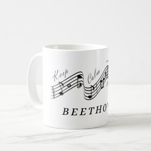 Hören Sie Beethoven Best Classic Music Composer Kaffeetasse (Vorderseite Links)