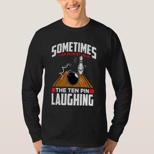 Hören Sie das Zehn-Button Laughing Bowler & Bowlin T-Shirt (Vorderseite)
