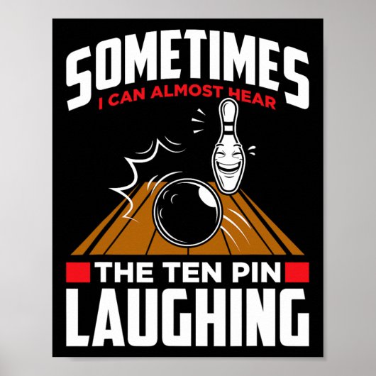 Hören Sie das Zehn Button Laughing - Funny Bowler Poster (Vorne)