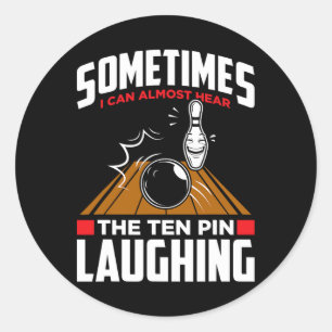 Hören Sie das Zehn Button Laughing - Funny Bowler  Runder Aufkleber