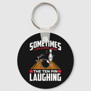 Hören Sie das Zehn Button Laughing - Funny Bowler  Schlüsselanhänger