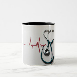 Hören Sie den Herzschlag des Kaffees mit diesem Be Zweifarbige Tasse