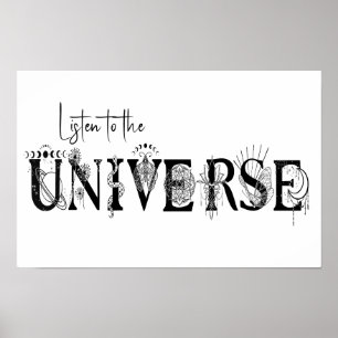 Hören Sie die Stars des Universums Lotus moon Sun  Poster